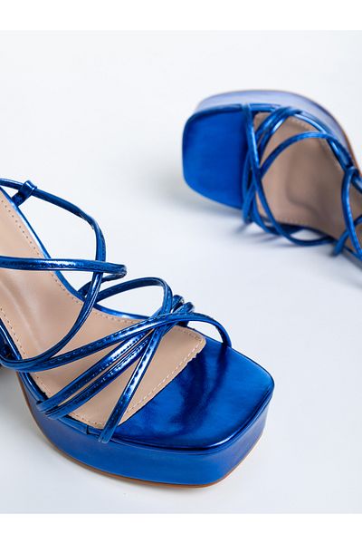 Kalapod Women's blue sandals made of eco-leather Dimitra