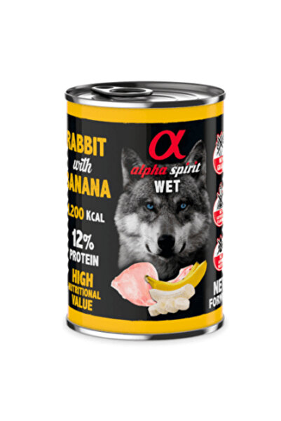 Alpha Spirit Canned Dog Food RABBIT with Banana 400g
