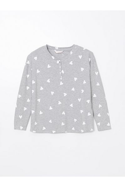LC Waikiki Crew Neck Printed Women's Pajama Top