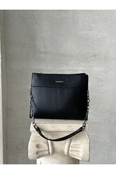 DERKON Arm and Shoulder Bag Genuine Leather Monica Model Black