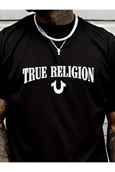 Aymood    Men's True Religion Printed Single Jersey T-Shirt