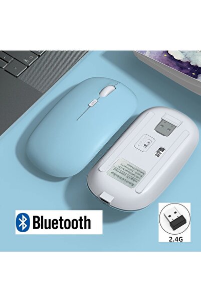 m.tk moveteck Tablet Telefon Laptop Windows Uyumlu Kablosuz Şarjlı Slim Renkli Bluetooth Mouse Fare