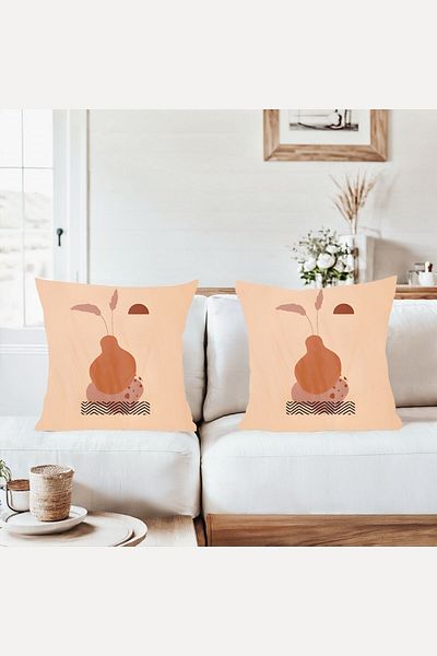 on the clouds Nordic Vase Abstract Patterns Hidden Zippered Throw Pillow Cover Sofa Pillowcase Set(2Pcs)