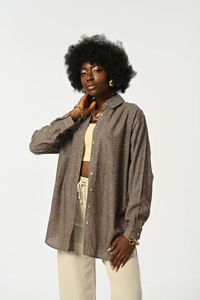 Orfeo Negro Πουκάμισο Oversize με Πέτρα Συγκόλλησης