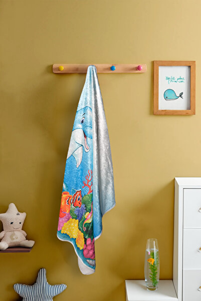 Genel Markalar Bebek & Çocuk Deniz Hayvanları Desenli Konforlu Plaj Havlusu P...