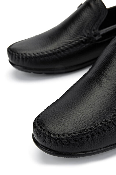 Tamer Tanca Мъжки черни обувки тип мокасини от естествена кожа