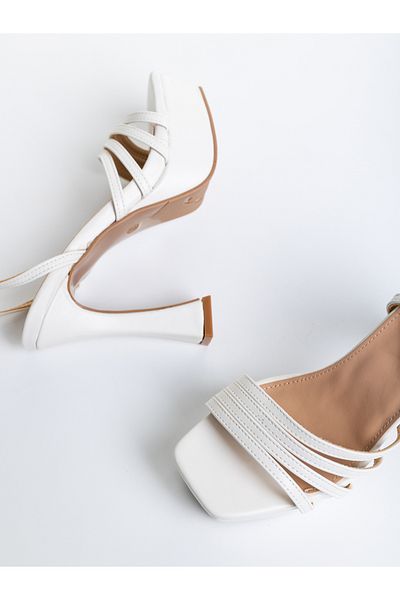 Kalapod Women's white sandals made of organic leather Kerime