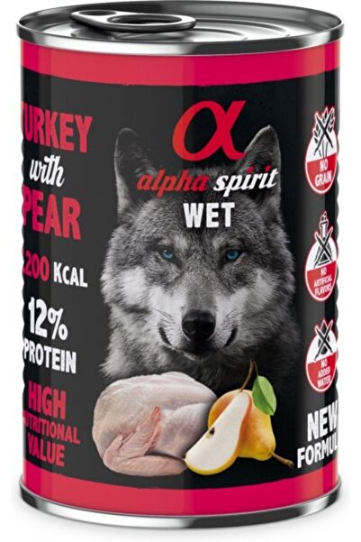 Alpha Spirit طعام الكلاب المعلب ديك رومي مع الكمثرى 400 جرام