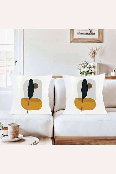 on the clouds Bohemian White Floor Soft Pattern Combination Hidden Zippered Throw Pillow Cover Sofa Pillow Case Set (2Pcs)