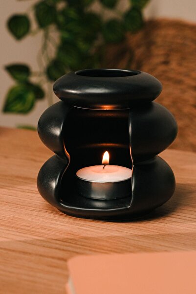 Love Bundles Siyah Mat Modern Tasarım Seramik El Yapımı Buhurdanlık | Mumluk ...