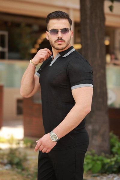 Aymood Men's Nurse Collar Short Sleeve T-Shirt