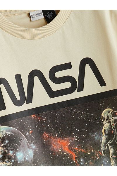 LC Waikiki Αγόρι μπλουζάκι με στάμπα Nasa Crew Neck