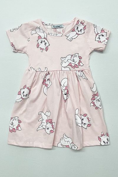 HÇM Girl's Dress Ruffle Kitten Printed B36