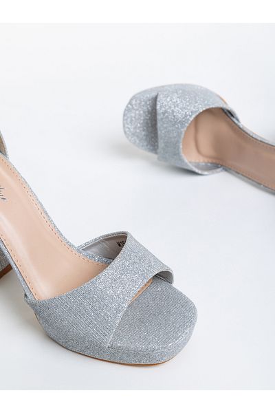 Kalapod Sandale dama argintii din material textil Teran