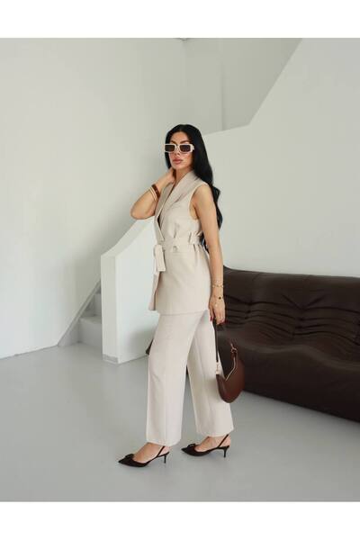 ZF BUTİK Двохкомпонентний блейзер з поясом і жилетом