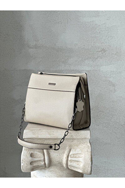 DERKON Arm and Shoulder Bag Genuine Leather Monica Model Mink