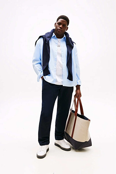 Tommy Hilfiger Erkek Th Denton Satin Straight Chino Pantolon - Lacivert