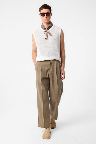 Antioch White Textured Men's Sleeveless T-Shirt