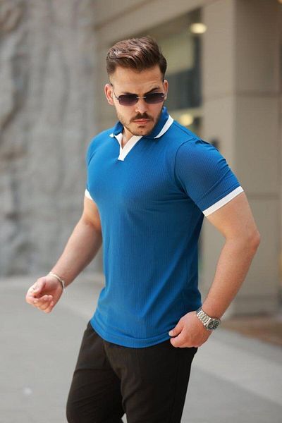 Aymood Men's Nurse Collar Short Sleeve T-Shirt