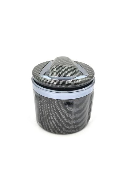JINHUOYI X3 LED Car Ashtray with Lid and Ceramic Liner for Cup Holder Universal Fit Black