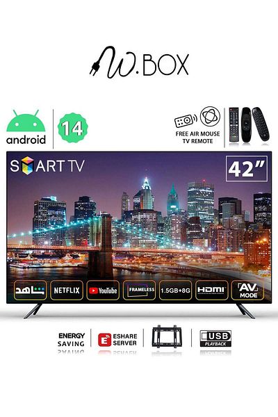 Wbox W Box Screen - Android 14.0 - 42 Inches - Wall Mount Gift - Magic Remote - WTV42S