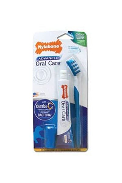 Nylabone مجموعة العناية المتقدمة بالفم للعناية بالأسنان الطبيعية للكلاب - مقا...