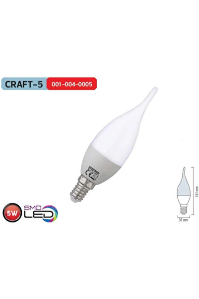 fullreyon 5 Adet Çok Kaliteli E14 Duy 5 Watt, 6400 Kelvin Beyaz Işık Led Ampul, Avize, Şamdan Ampulü Mum Ampul