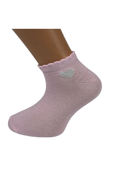 JUST SOCKS Pack of 5 Girls' Cotton Socks with Glitter Heart Details