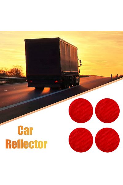 Generic Red Reflective Safety Stickers for Vehicles Bikes Trailers Trucks Pack of 4