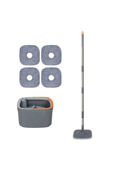 Viyogo Mop set with centrifugal bucket, clean water separation from dirty water, water discharge system, 4 refills