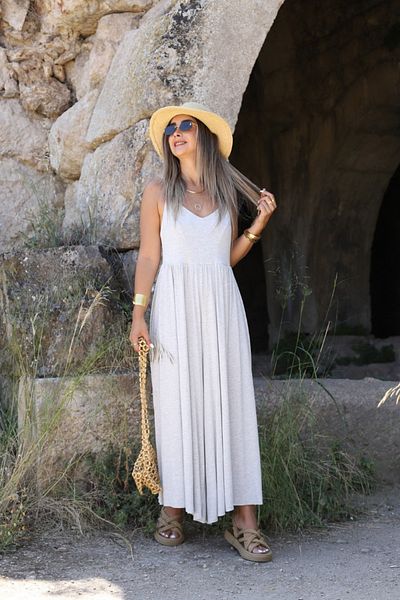 bytugcekaya Light Gray Strap Suspender Jumpsuit
