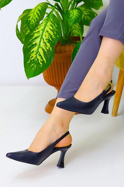 Weynes Women's Black New Open Back Buckle Heeled Shoes Wsb3044