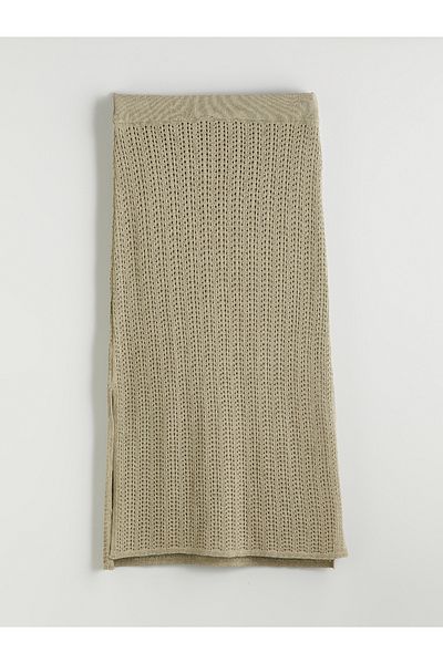 LC Waikiki Openwork Knitwear Skirt with Elastic Waist