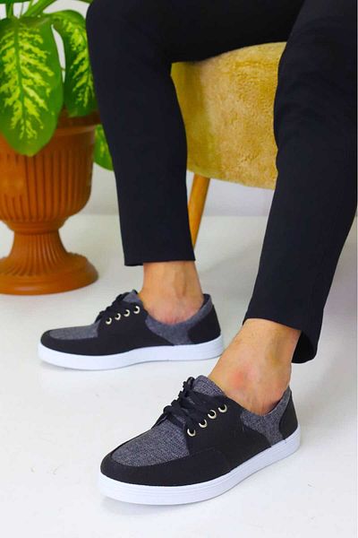 Weynes Men's Black Linen Comfortable Casual Sneaker Wsb4068