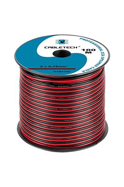 Cabletech CABLU DIFUZOR CCA 2X0.75MM ROSU/NEGRU 100M