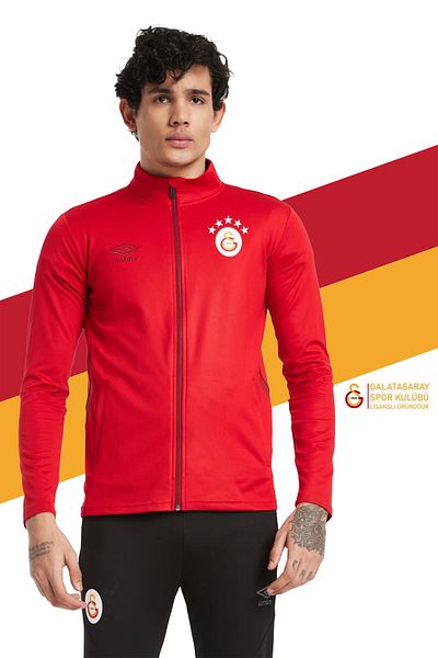 Galatasaray Original Licensed Umbro 5 Star Zip Red Sweat Stand Collar