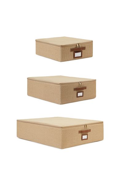 Ocean Home Textile 3 τεμάχια ιουτέ Βάση Βαλίτσας Organizer Υποστηριζόμενο κουτί Θήκη 31x38x12 + 45x55x18 + 55x70x18