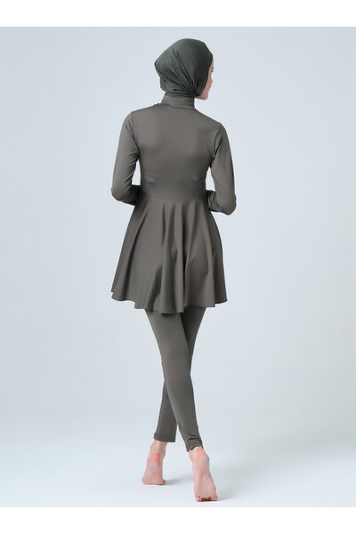 ALFASA Μαγιό Hijab διακοσμημένο με φερμουάρ - Χακί -