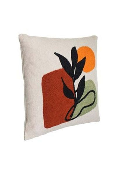 Jumbo Decorative Pillow White with 3D Floral Pattern 43x43 cm