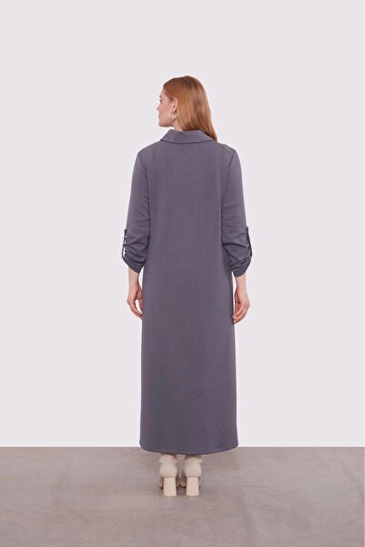 Levidor 330258 APOLETLİ LEOPAR ŞERİT DETAYLI İKİ İPLİK ELBİSE #01-25#