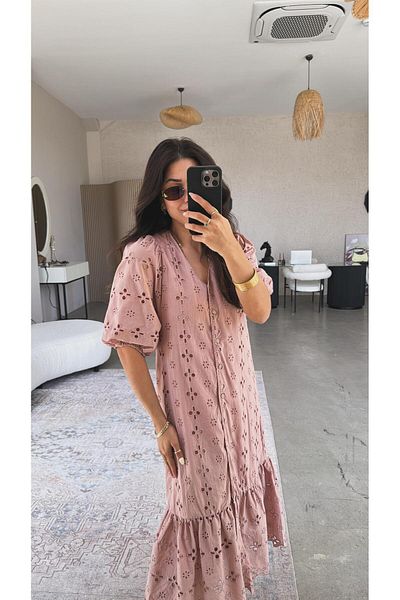 Buket Teke Rose Dry Buttoned Fisto Dress