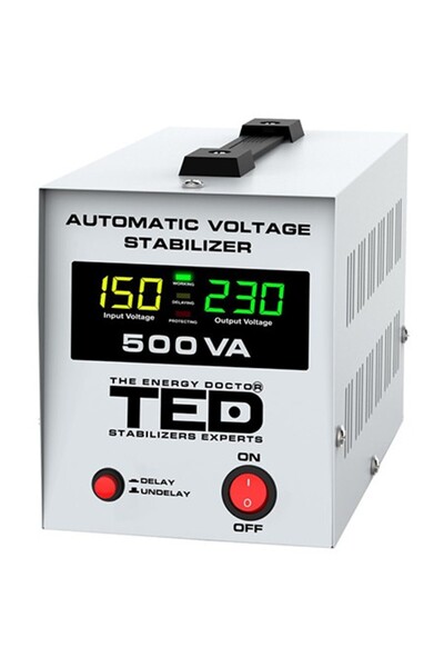 TED Electric AUTOMATIC VOLTAGE STABILIZER AVR 500VA LCD TED