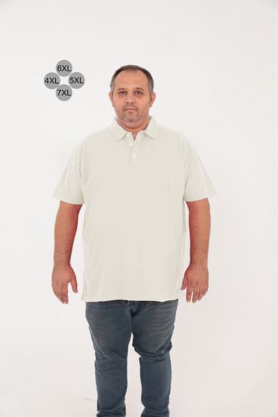 BİG NONA Plus Size Unisex Polo Neck T-Shirt