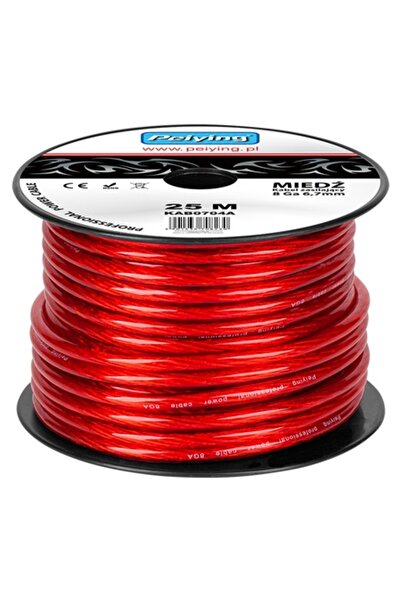 Peiying CABLU PUTERE CU 8GA (6.7MM/8.31MM2) 25M ROSU