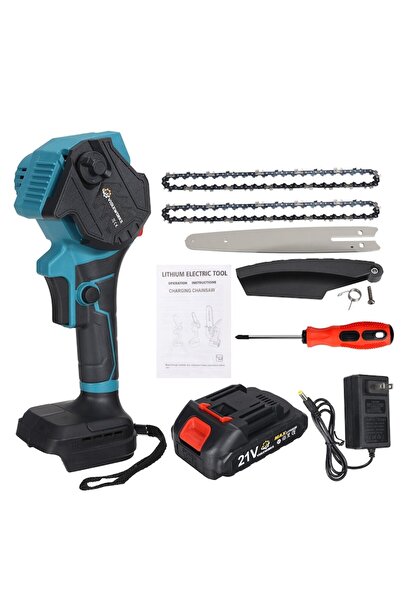 Generic Electric chainsaw (saw) Mustool, 1200 W, 10000 RPM, 15 cm blade length, 3 m/s chain speed, Blue