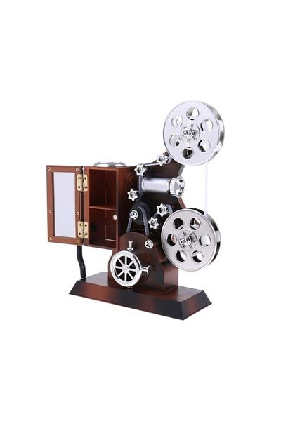Depox Retro film projector music box, 20x6x16 plastic, brown