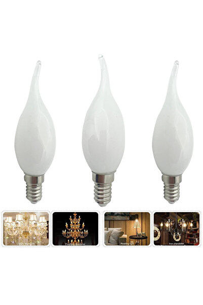 fullreyon 3 Adet Çok Kaliteli E14 Duy 5 Watt, 6400 Kelvin Beyaz Işık Led Ampul, Avize, Şamdan Ampulü Mum Ampul