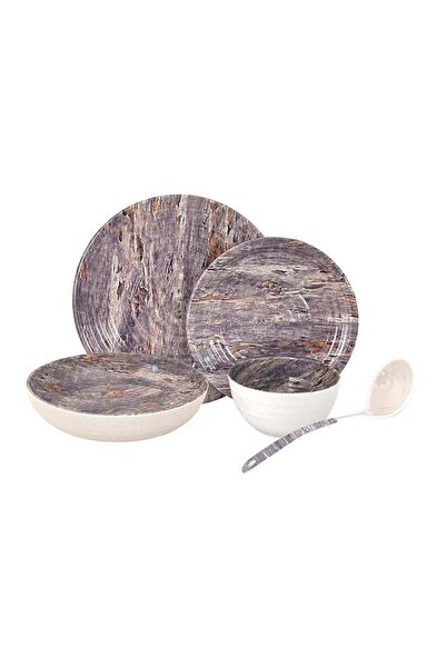 ROYALFORD طقم عشاء ميلامين رويال فورد، مكون من 20 قطعة، مقاوم للكسر، آمن للاستخدام في الفريزر، وآمن للاستخدام في الرف العلوي من غسالة الأطباق، لون بنفسجي