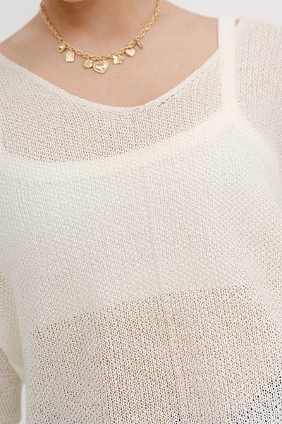 Addax Boat Neck Short Sleeve Knitwear T2927