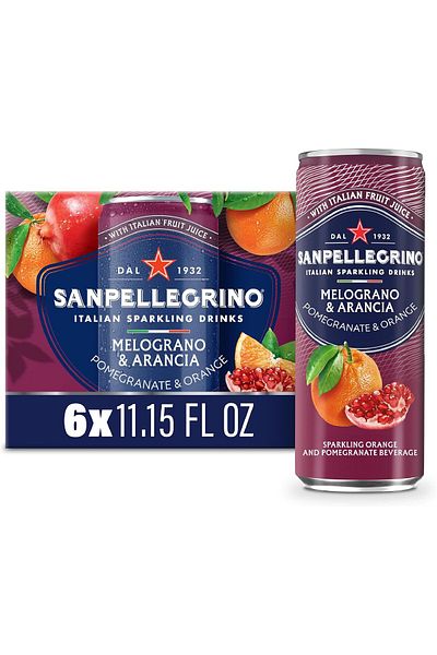 San Pellegrino Italian Sparkling Drink Melograno and Arancia, Sparkling Orange and Pomegranate Bever